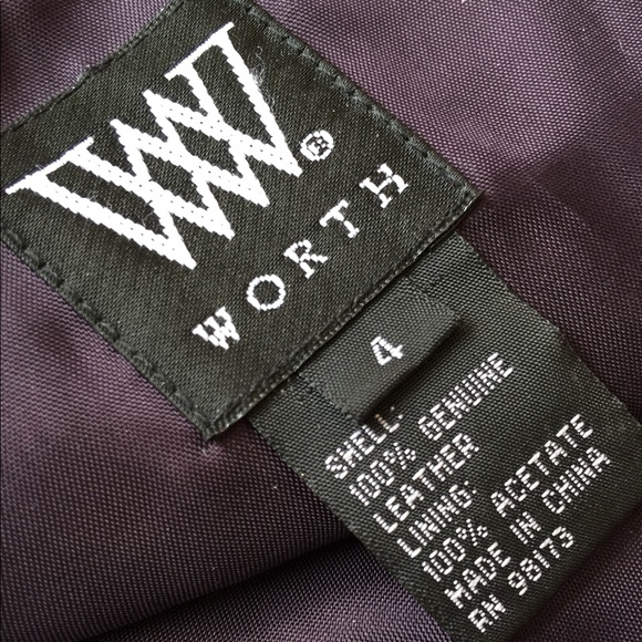 WORTH Leather Skirt, Plum color, Size 4 - Picture 2 of 7